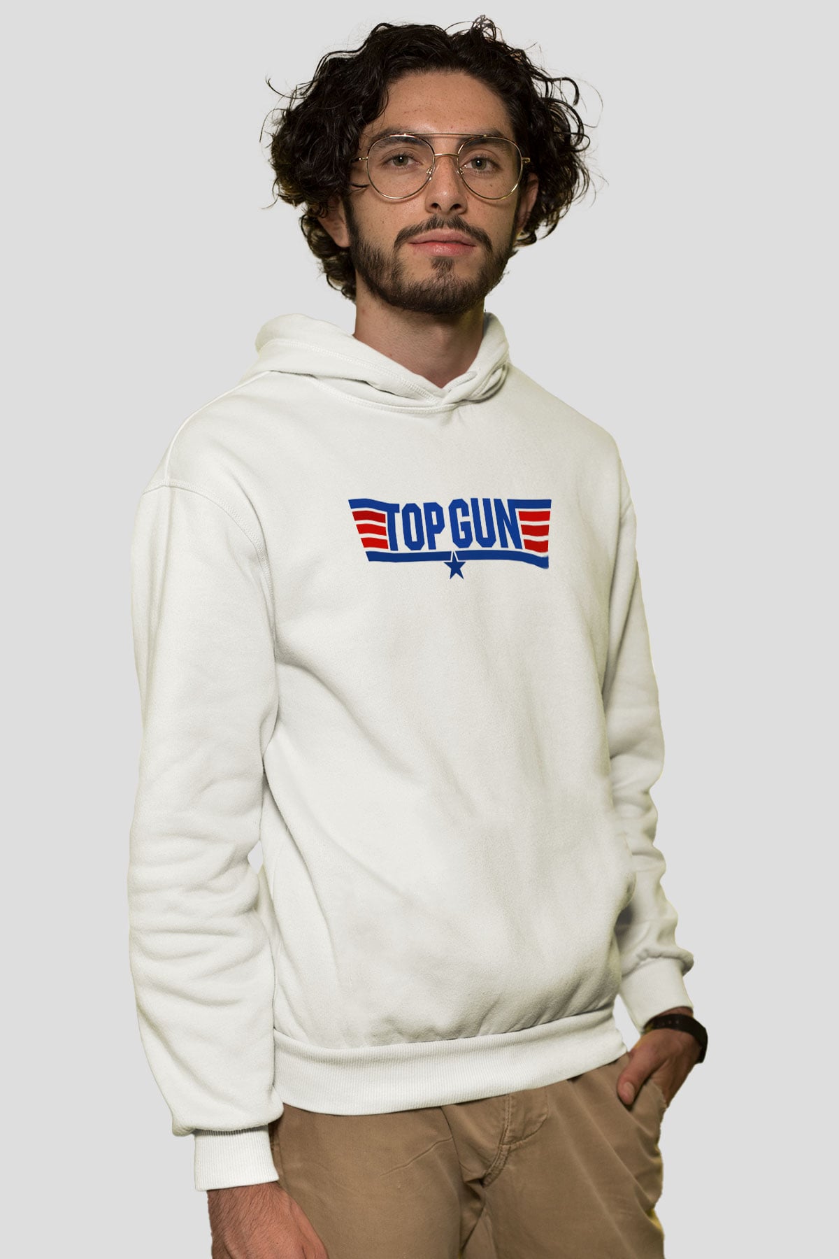 Top Gun Beyaz Unisex Hoodie