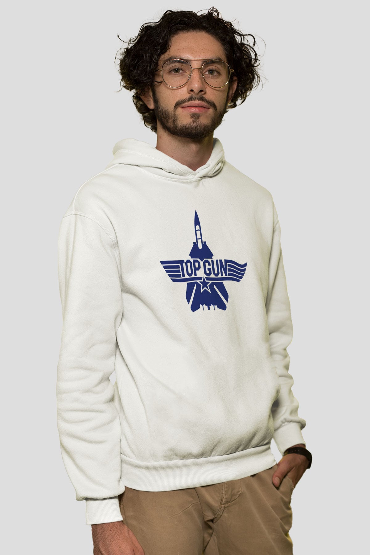 Top Gun Beyaz Unisex Hoodie