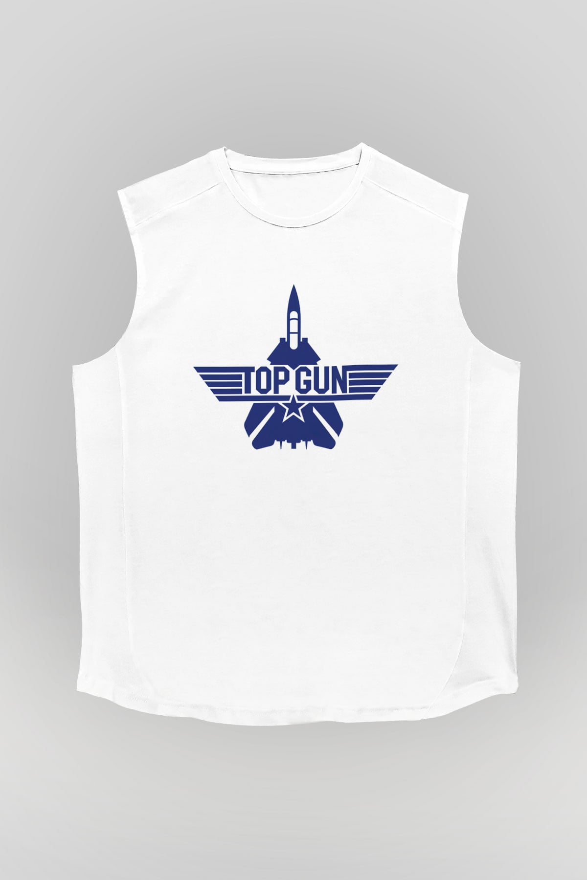 Top Gun Beyaz Unisex Kolsuz Tişört