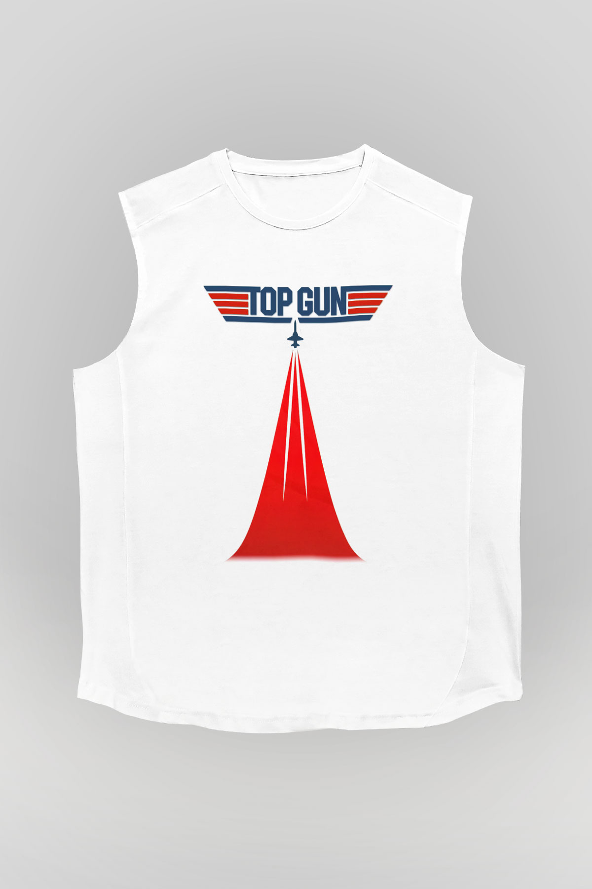 Top Gun Beyaz Unisex Kolsuz Tişört
