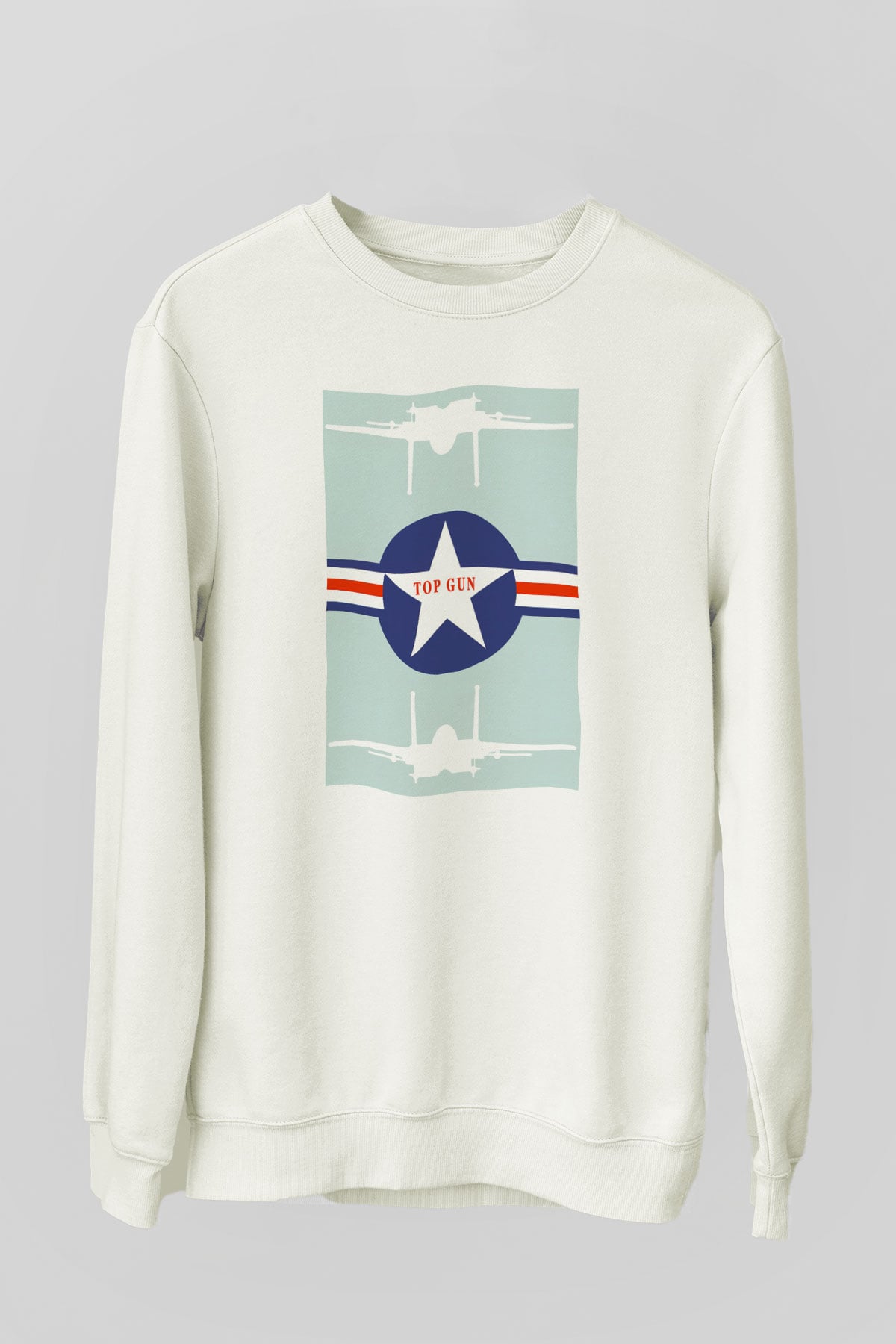 Top Gun Beyaz Unisex Sweatshirt