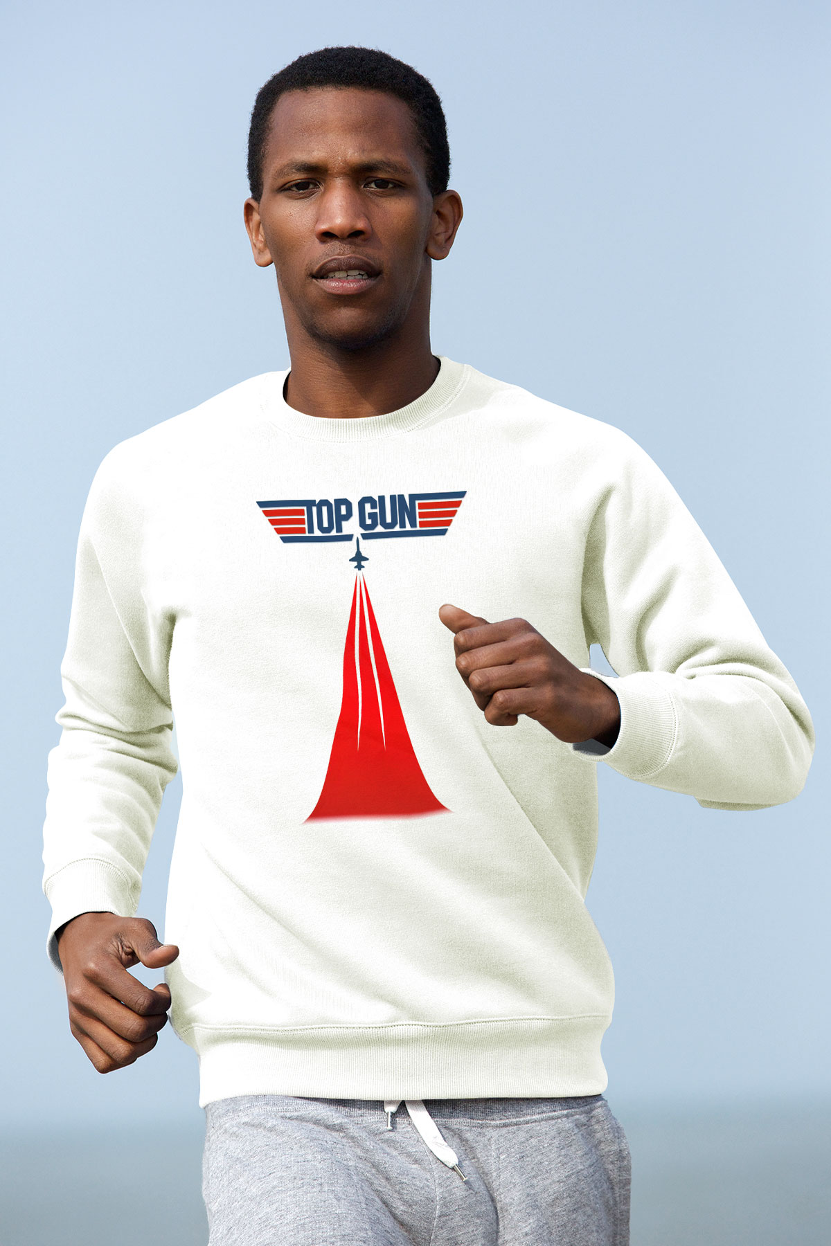 Top Gun Beyaz Unisex Sweatshirt