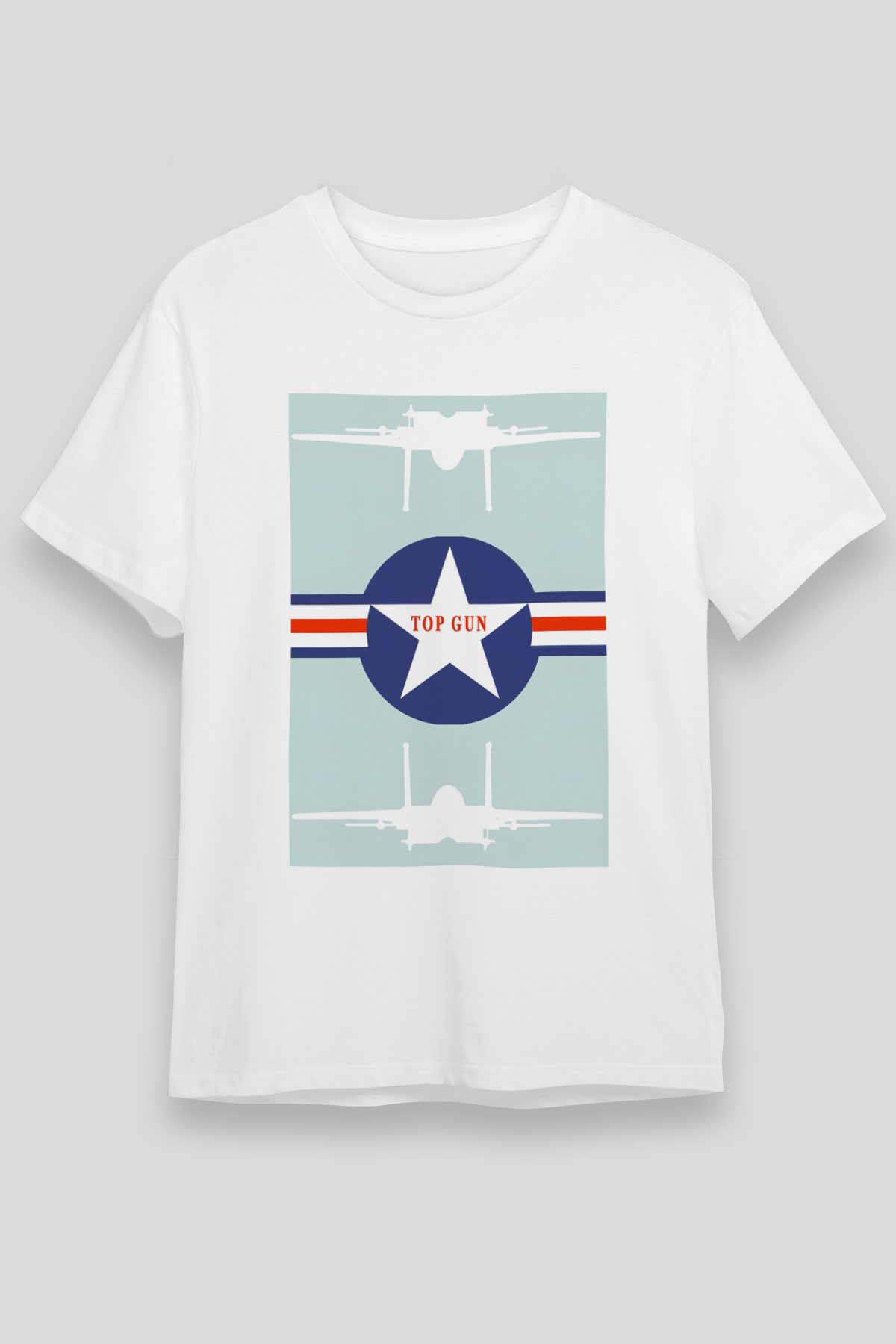 Top Gun Beyaz Unisex Tişört T-Shirt