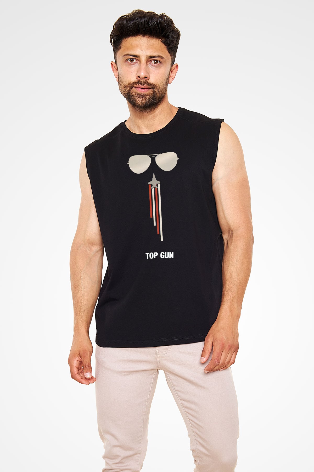 Top Gun Siyah Unisex Kolsuz Tişört