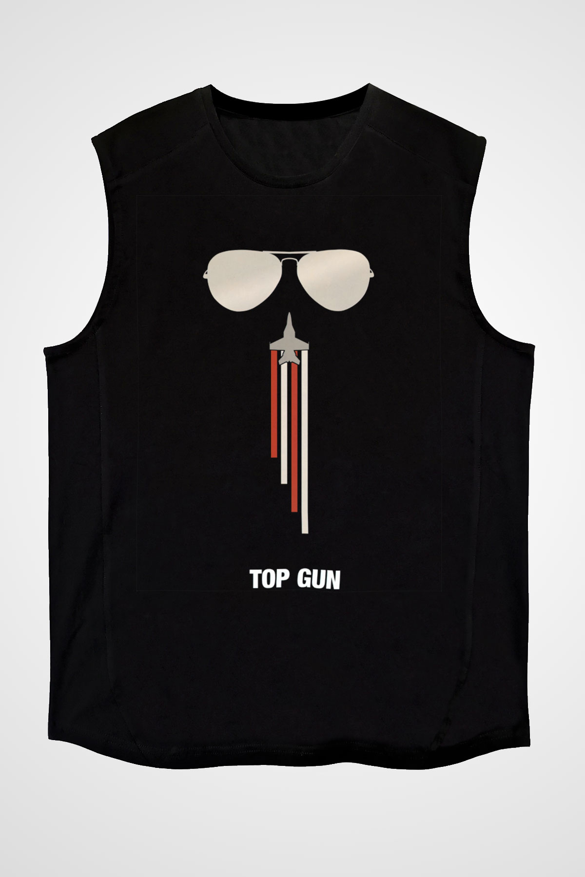Top Gun Siyah Unisex Kolsuz Tişört