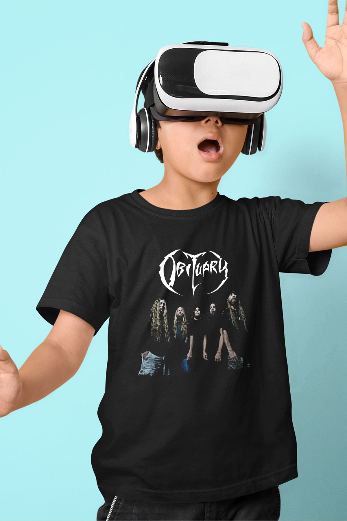Tortorum Baskılı Unisex Siyah Çocuk Tişört - Tshirt
