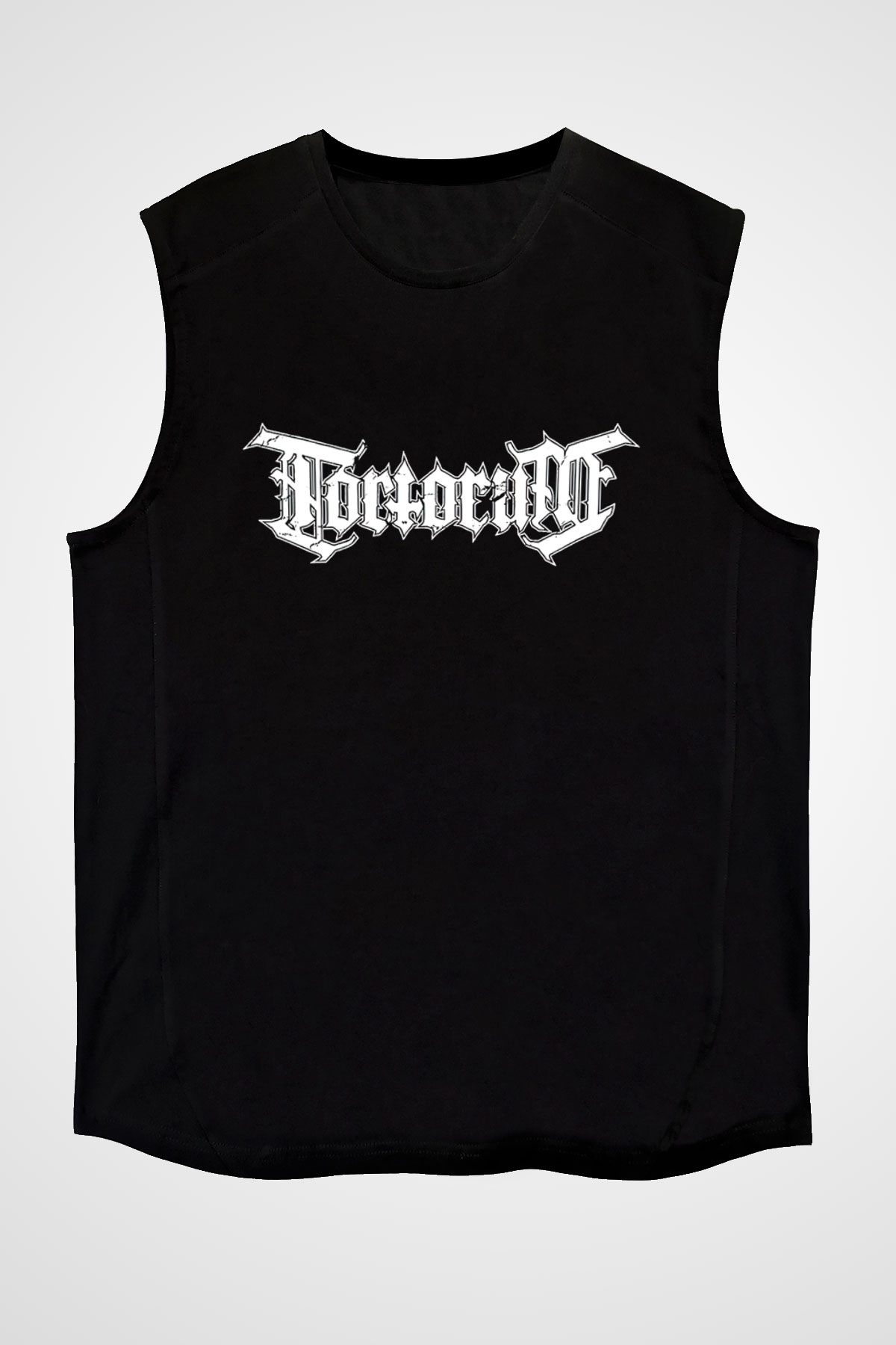 Tortorum Baskılı Unisex Siyah Kolsuz Tişört - Tshirt