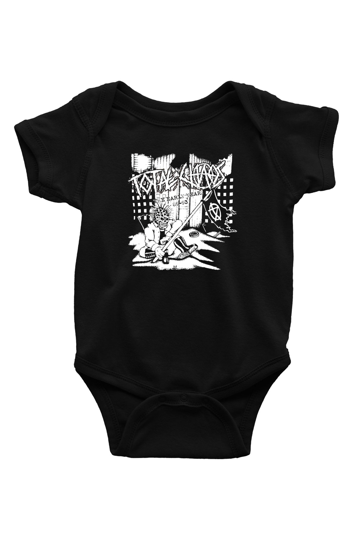 Total Chaos Baskılı Unisex Siyah Bebek Body - Zıbın
