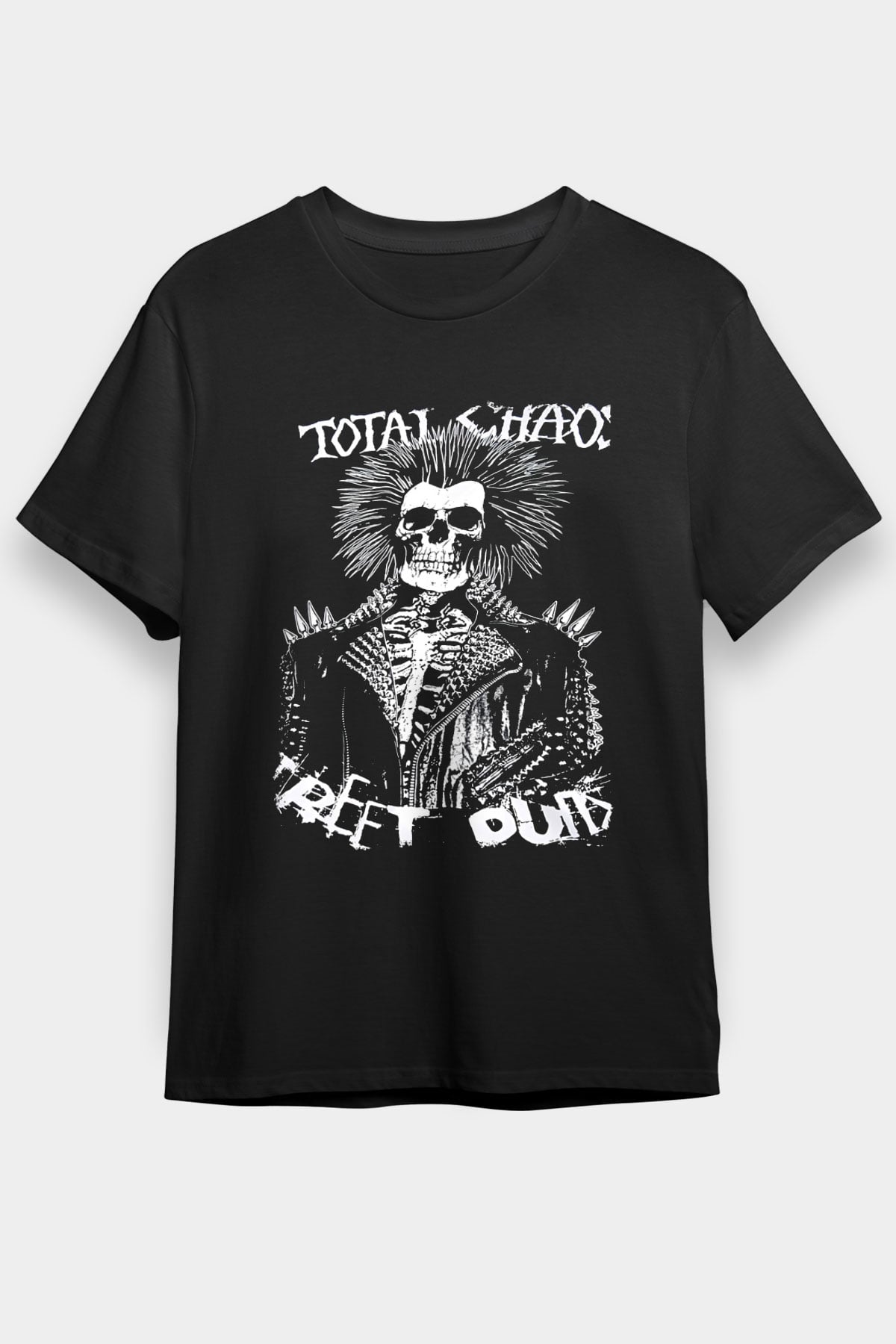 Total Chaos Baskılı Unisex Siyah Tişört - Tshirt