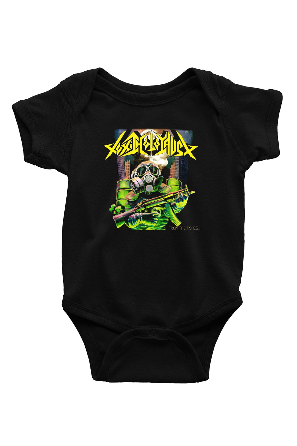Toxic Holocaust Baskılı Siyah Bebek Body - Zıbın