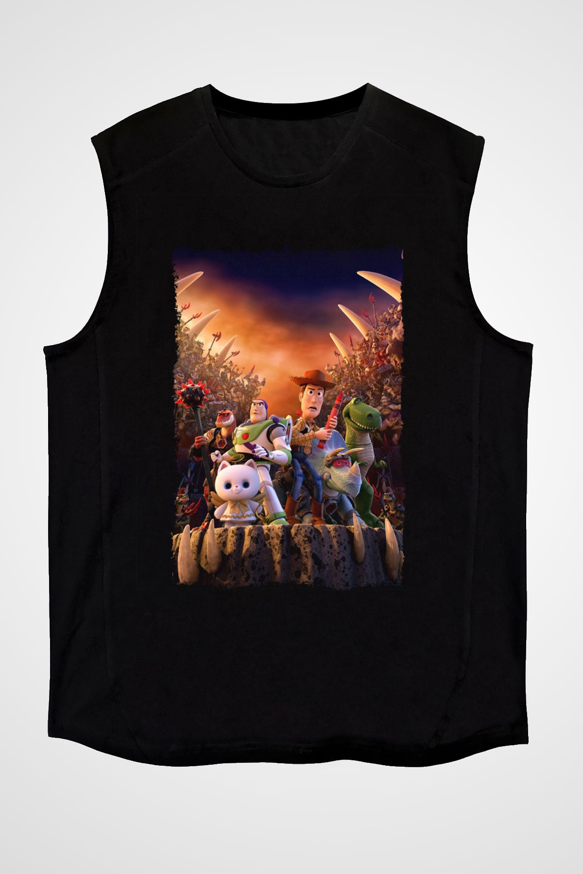 Toy Story Siyah Unisex Kolsuz Tişört