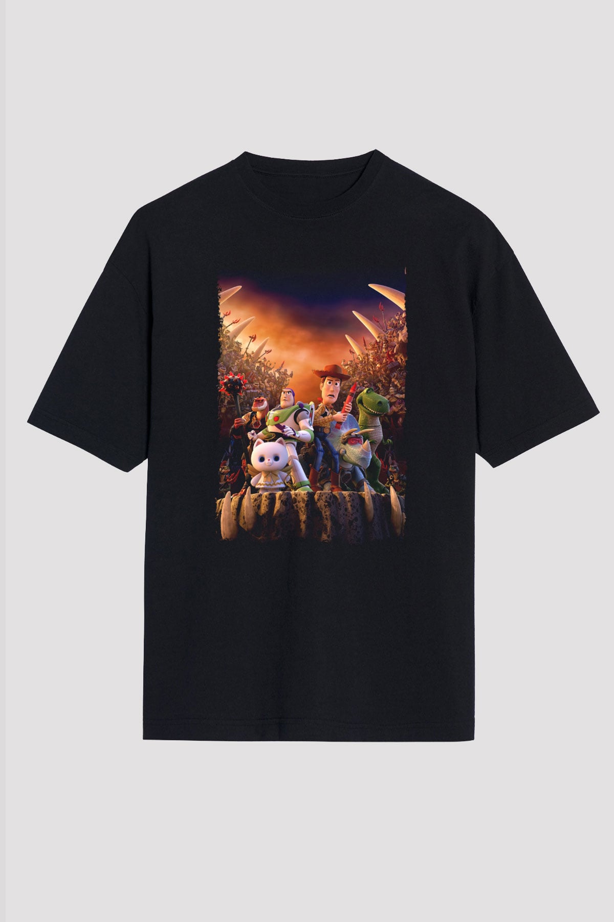 Toy Story Siyah Oversize Tişört Oversize T-shirt