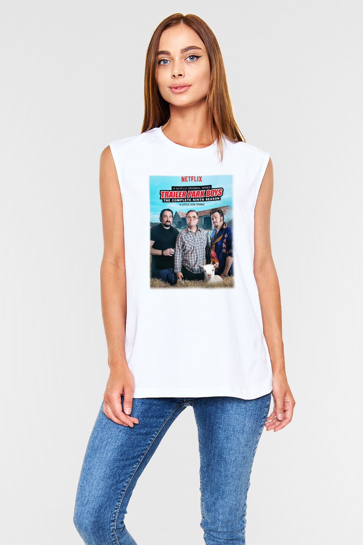 Trailer Park Boys Beyaz Unisex Kolsuz Tişört