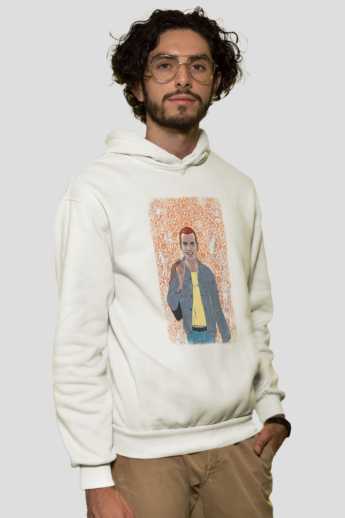 Trainspotting Baskılı Beyaz Unisex Hoodie