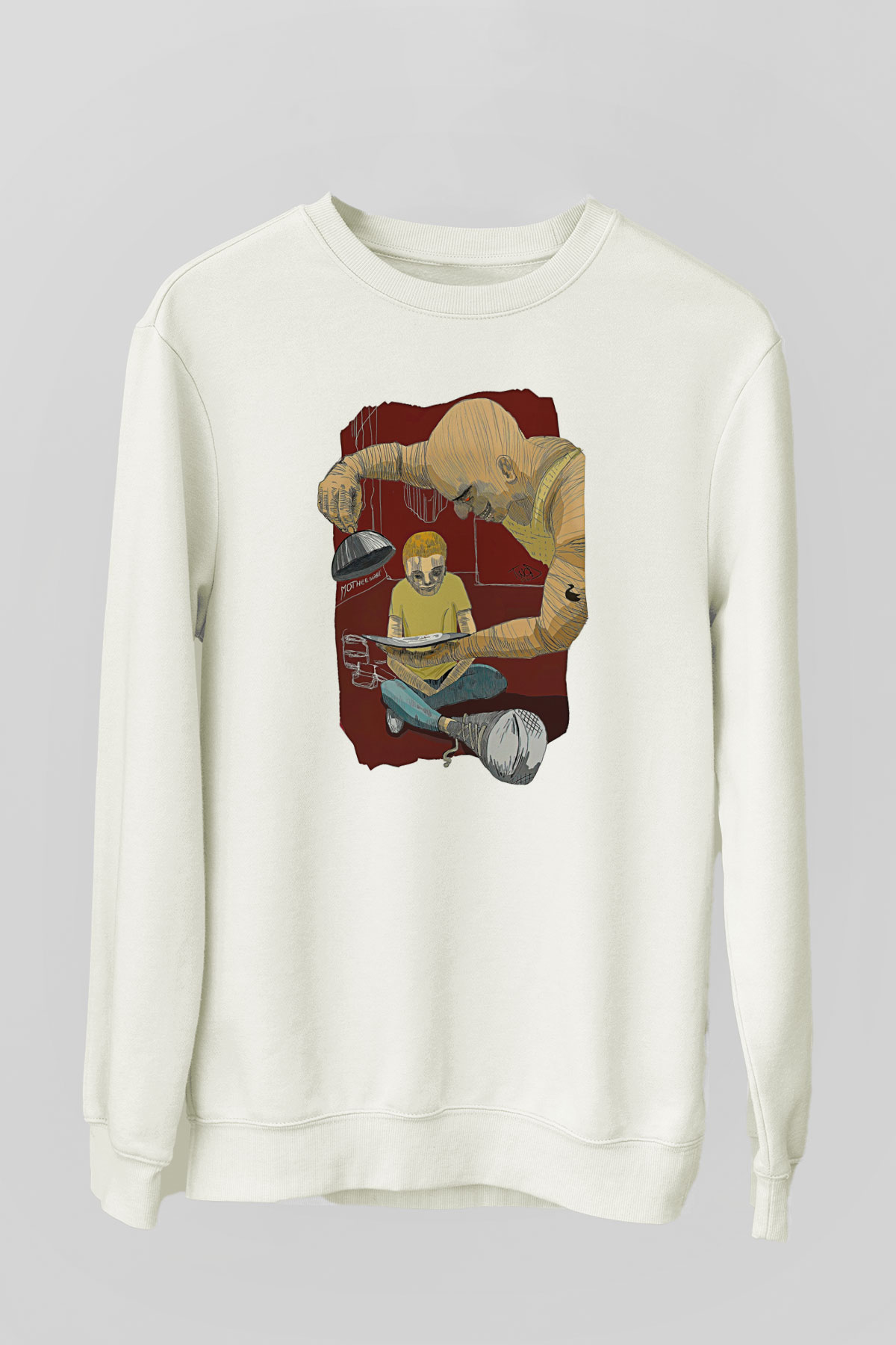 Trainspotting Baskılı Beyaz Unisex Sweatshirt
