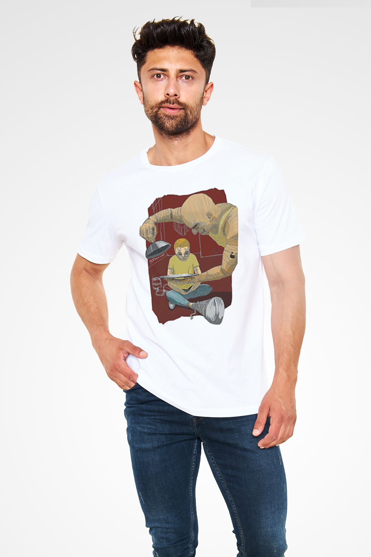 Trainspotting Unisex Baskılı Beyaz Tişört - Tshirt
