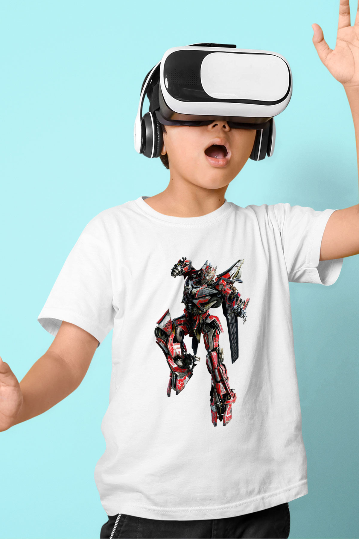 Transformers Baskılı Beyaz Unisex Çocuk Tişört