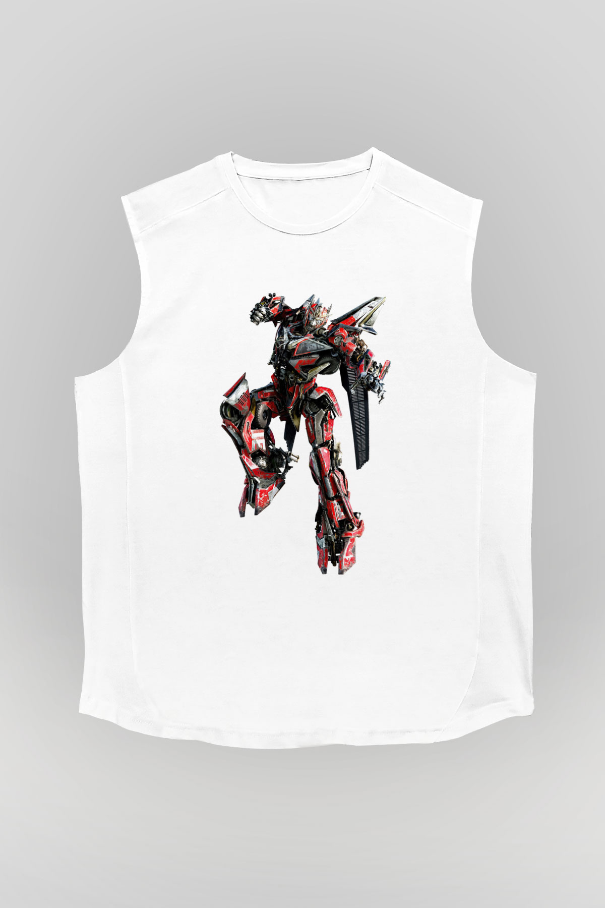 Transformers Beyaz Unisex Kolsuz Tişört