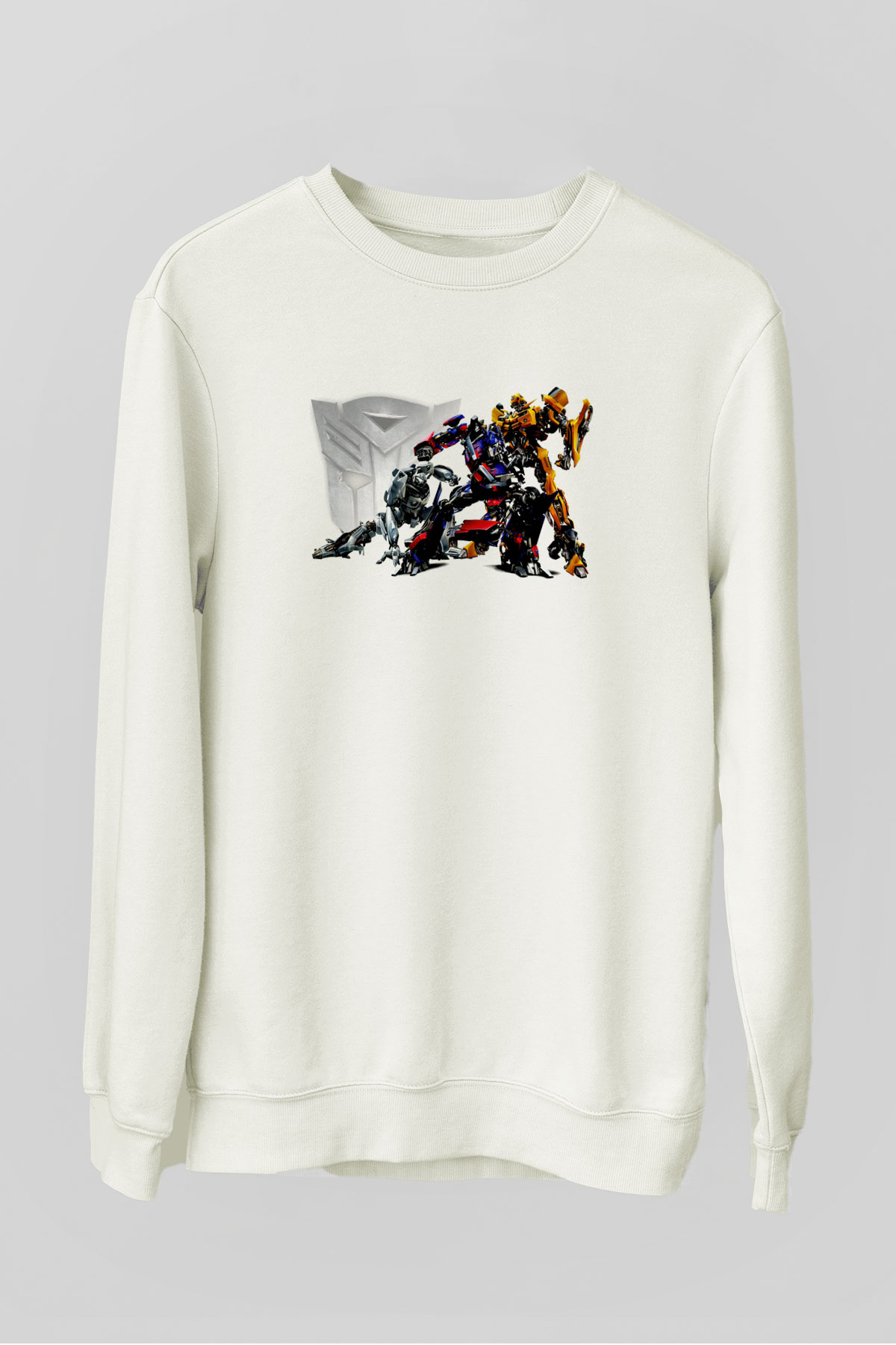 Transformers Beyaz Unisex  Sweatshirt