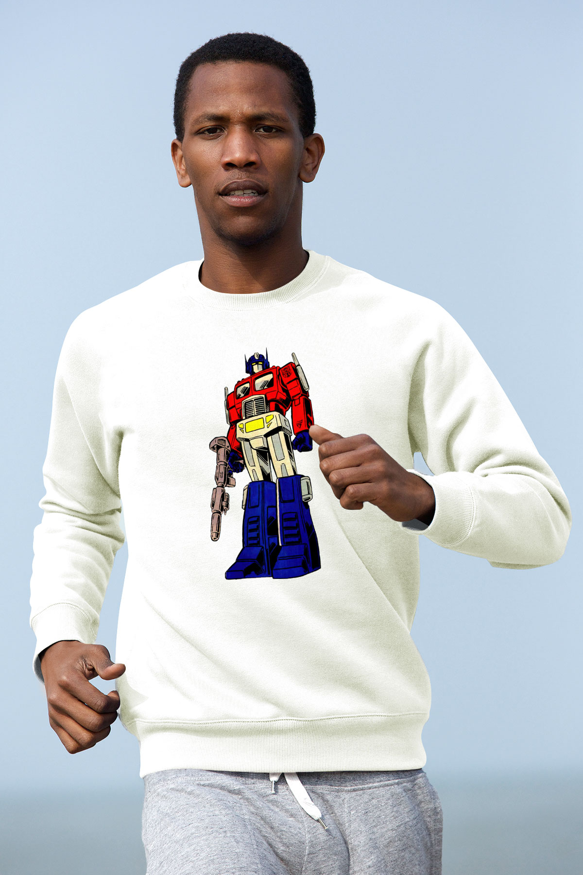 Transformers Beyaz Unisex  Sweatshirt