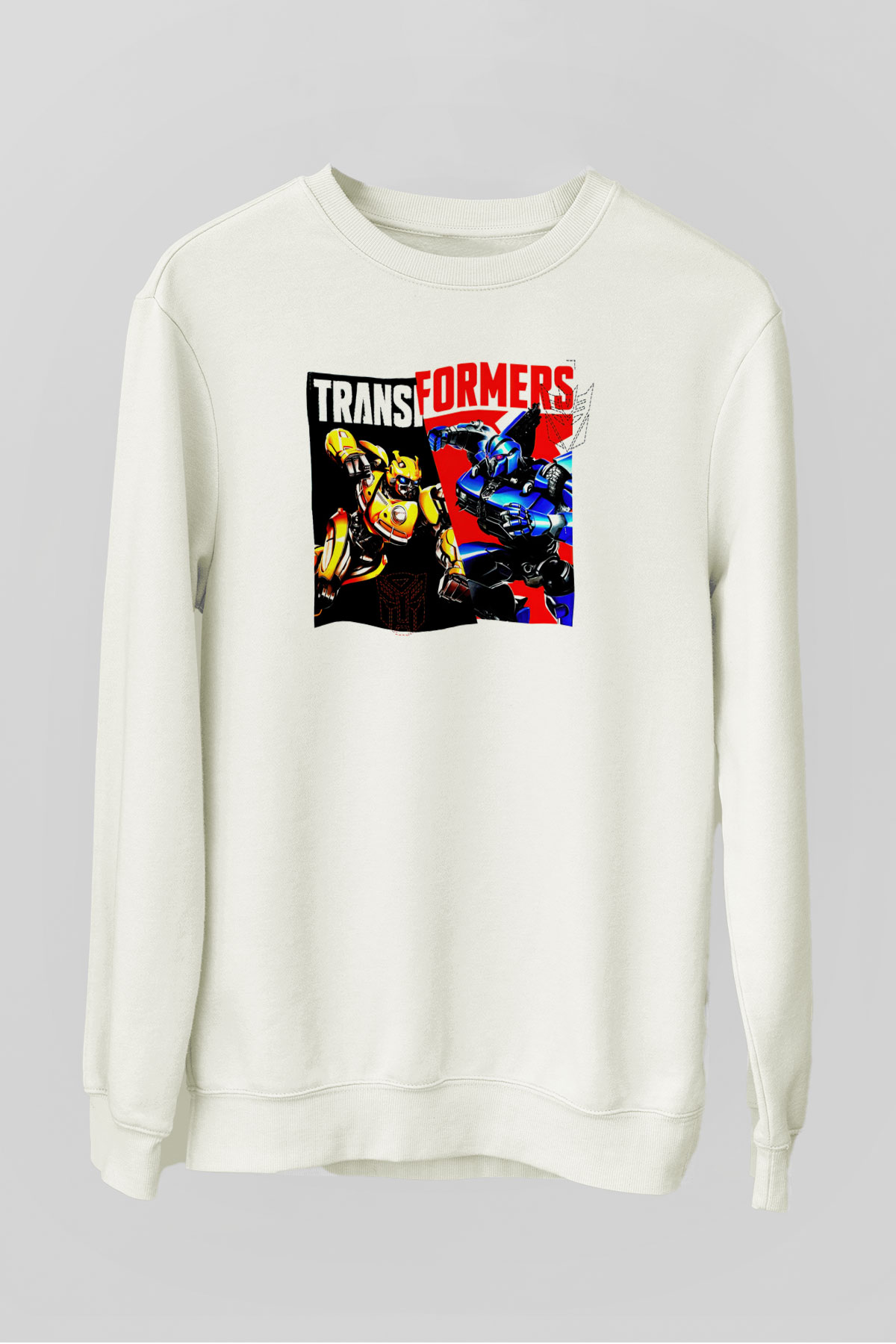 Transformers Beyaz Unisex  Sweatshirt