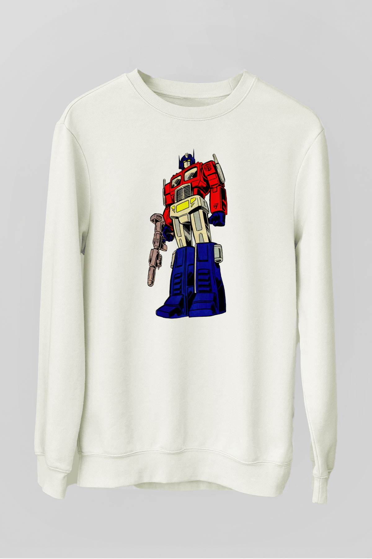Transformers Beyaz Unisex  Sweatshirt