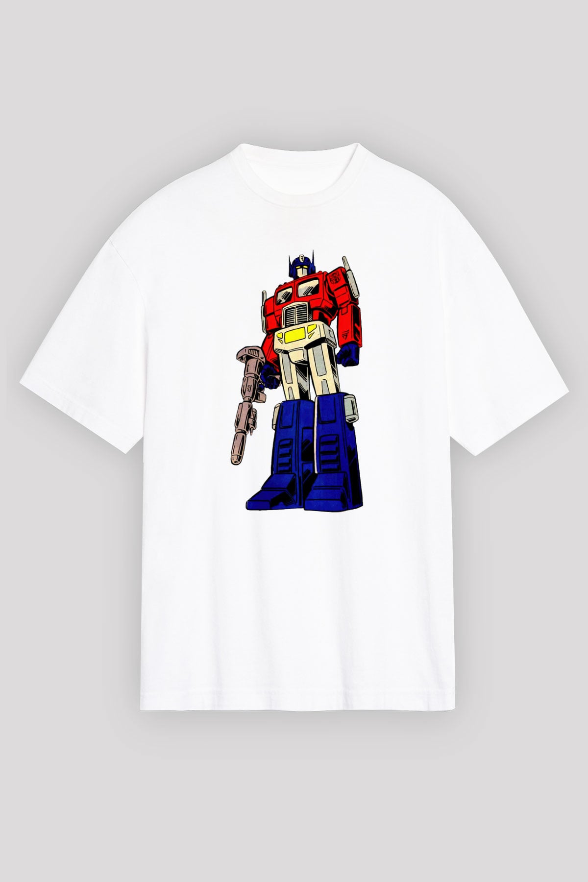 Transformers Beyaz Oversize Tişört