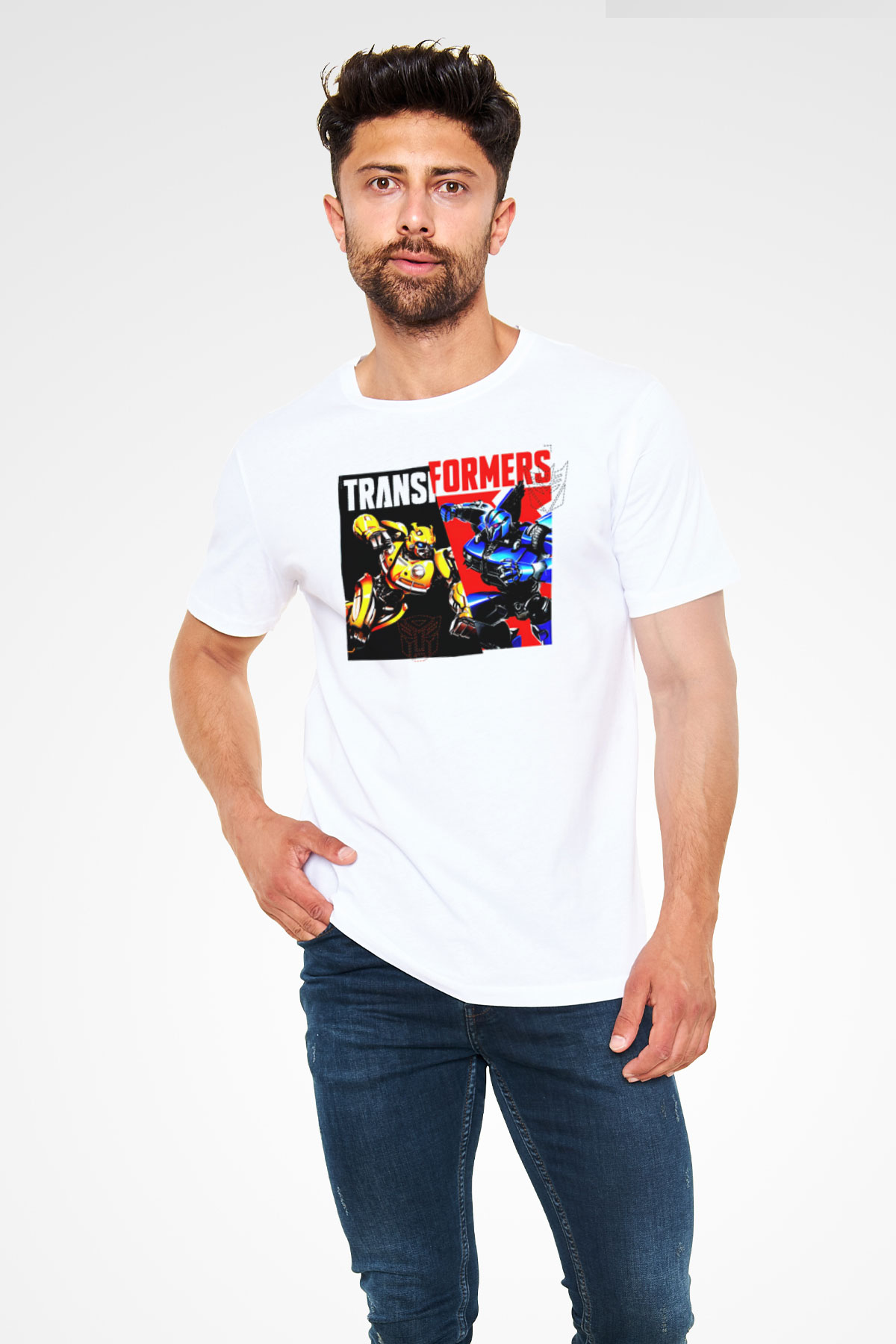 Transformers Beyaz Unisex Tişört