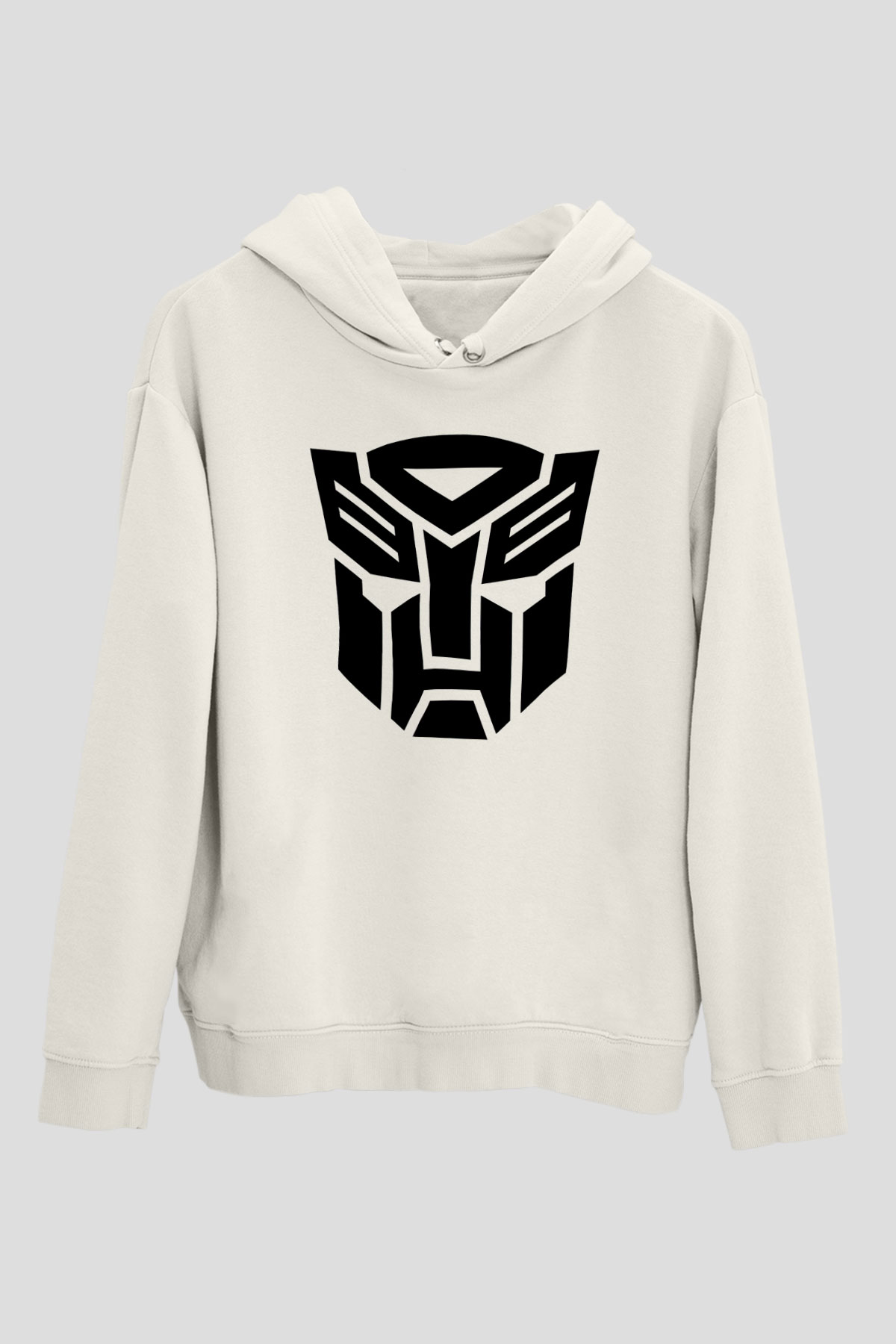 Transformers Tv Beyaz Unisex Kapşonlu Sweatshirt
