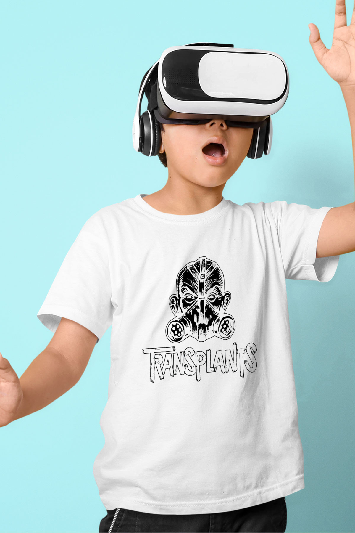 Transplants Baskılı Beyaz Unisex Çocuk Tişört