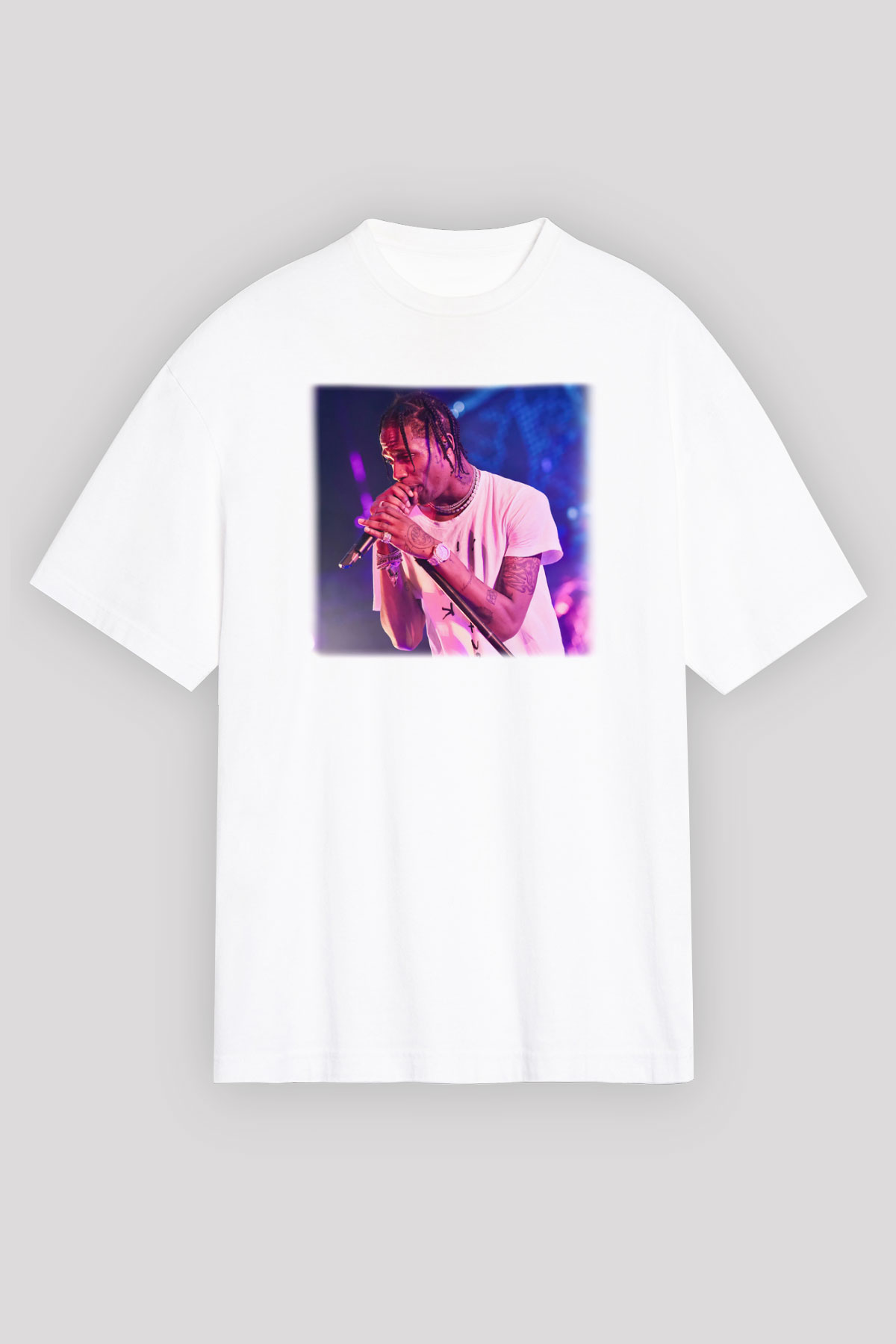 Travis Scott Beyaz Unisex Oversize Tişört T-Shirt