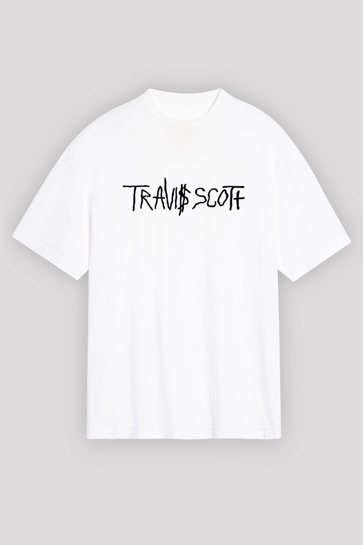 Travis Scott Beyaz Unisex Oversize Tişört T-Shirt