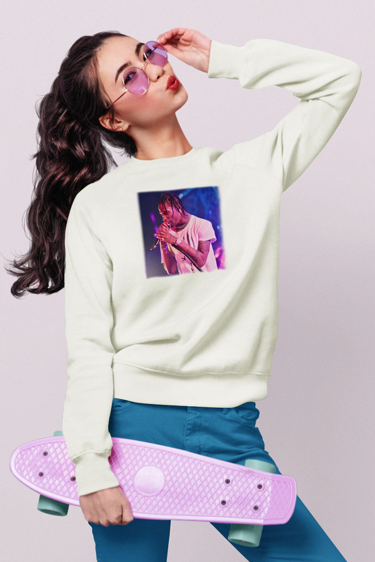 Travis Scott Beyaz Unisex Sweatshirt