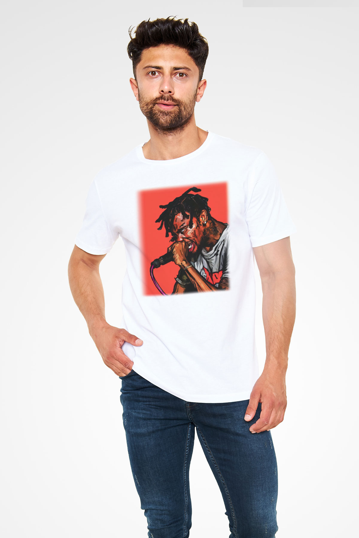 Travis Scott Beyaz Unisex Tişört T-Shirt - TişörtFabrikası