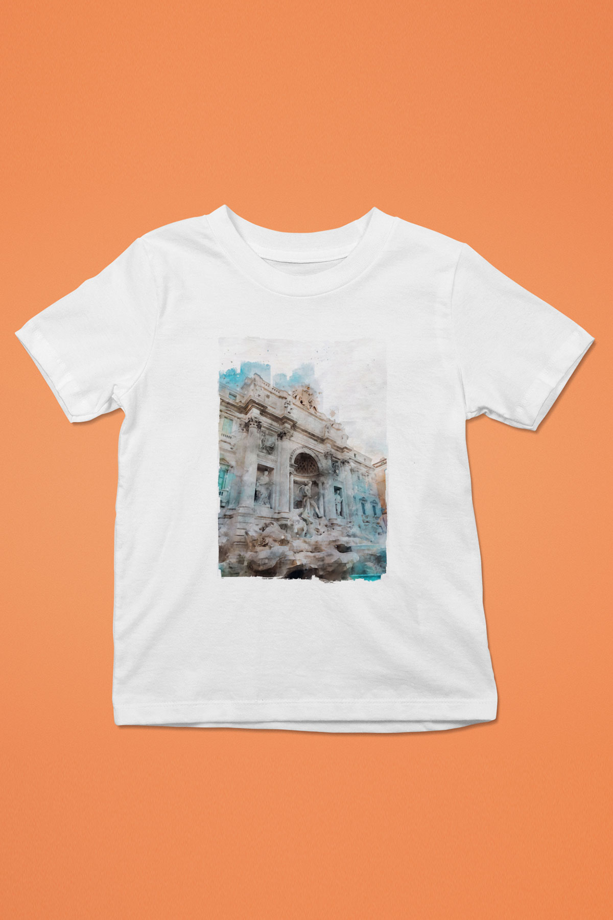 Trevi Çeşmesi Beyaz Unisex Çocuk Tişört