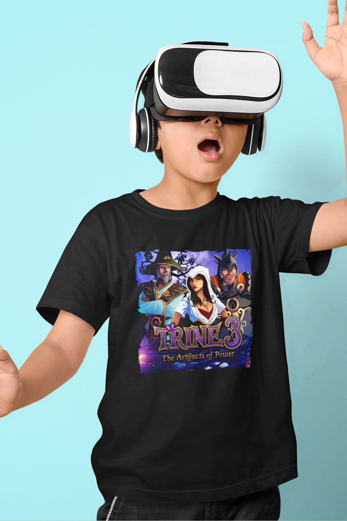 Trine Siyah Unisex Çocuk Tişört