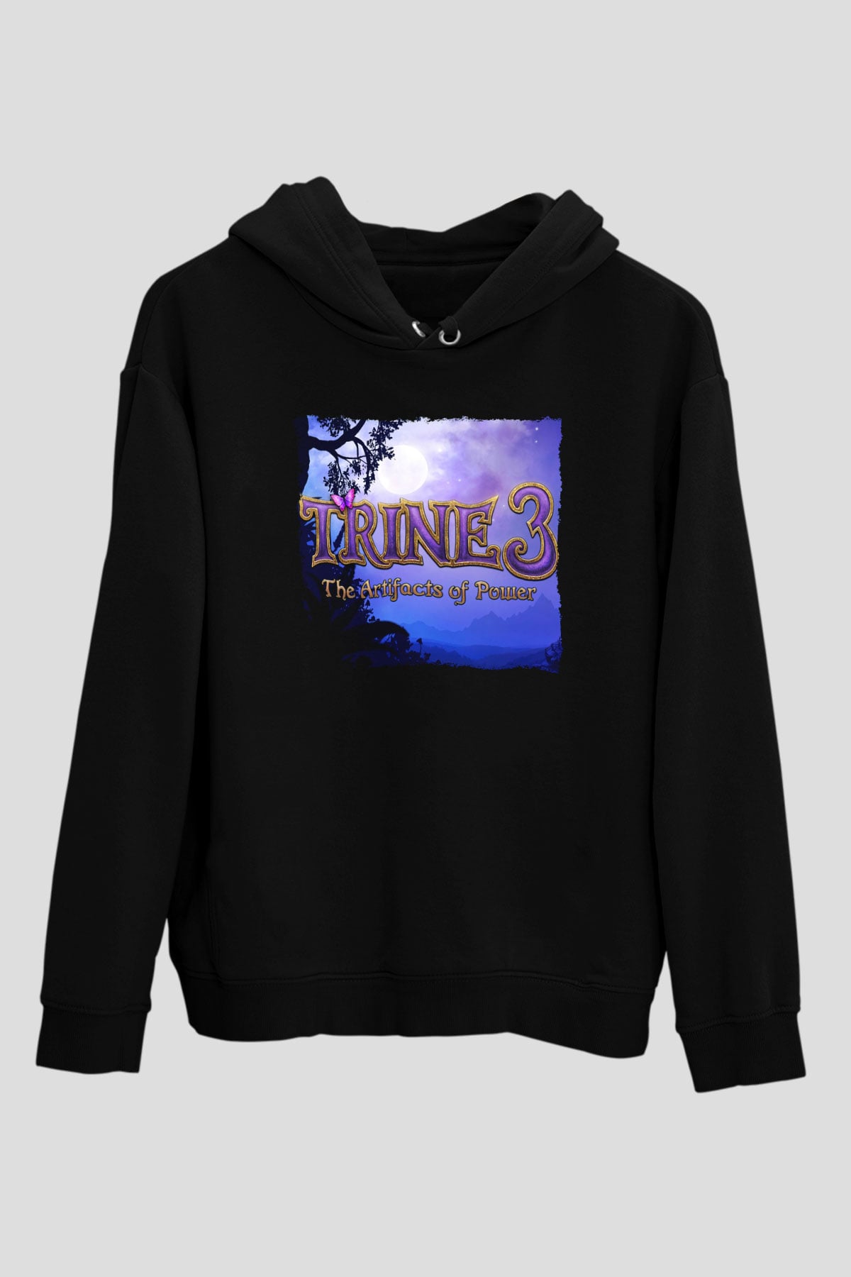 Trine Siyah Unisex Hoodie