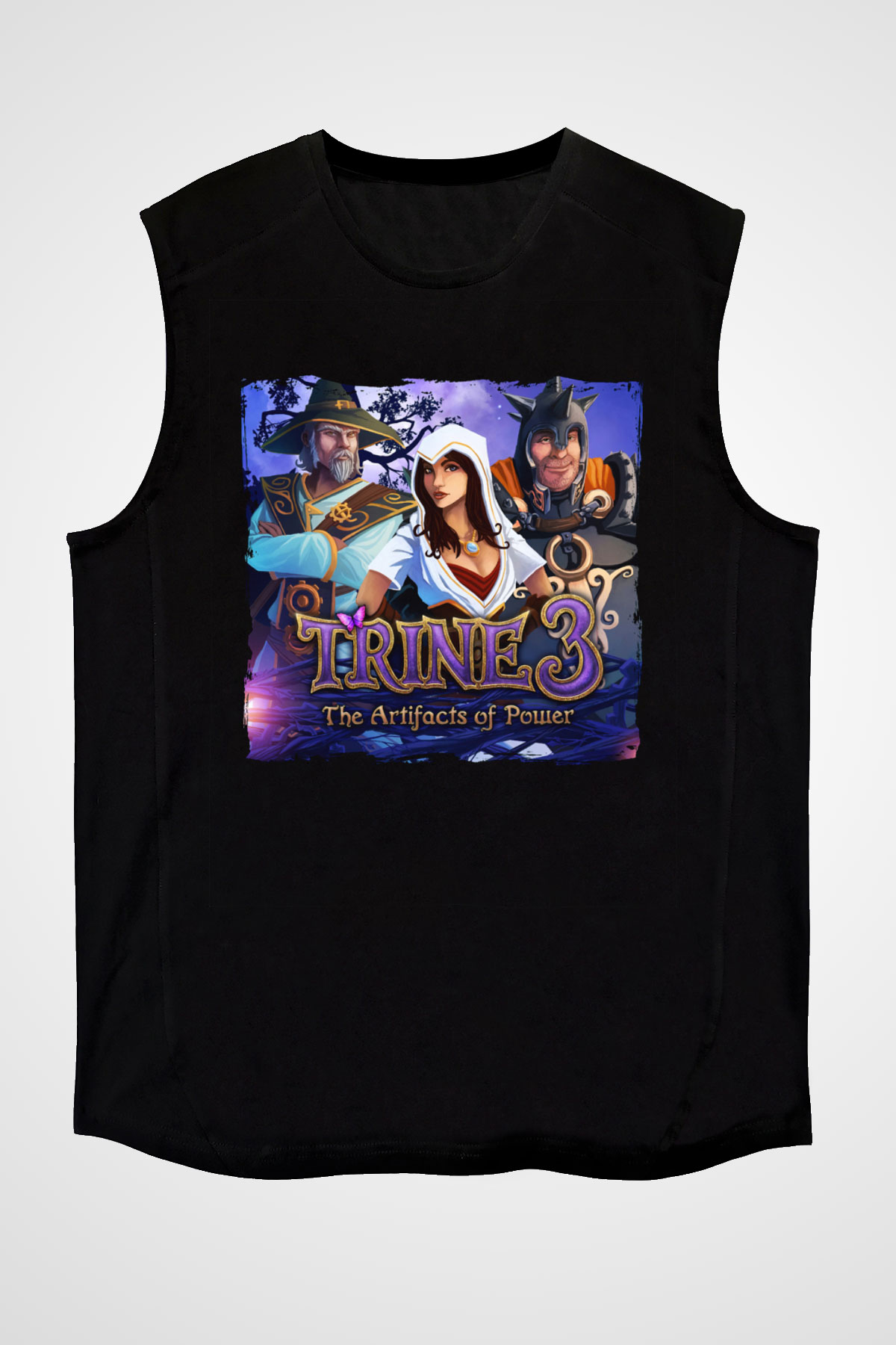 Trine Siyah Unisex Kolsuz Tişört