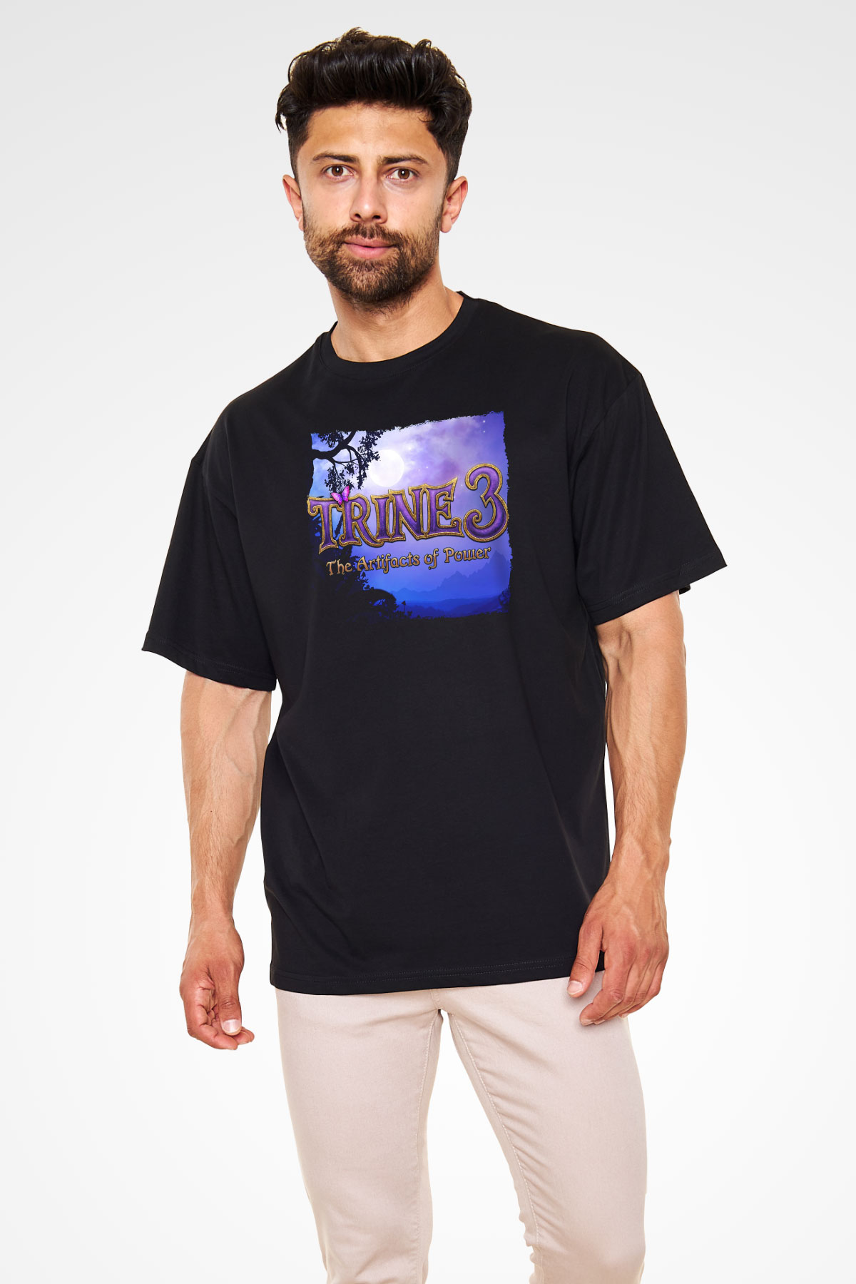 Trine Siyah Oversize Tişört Oversize T-shirt
