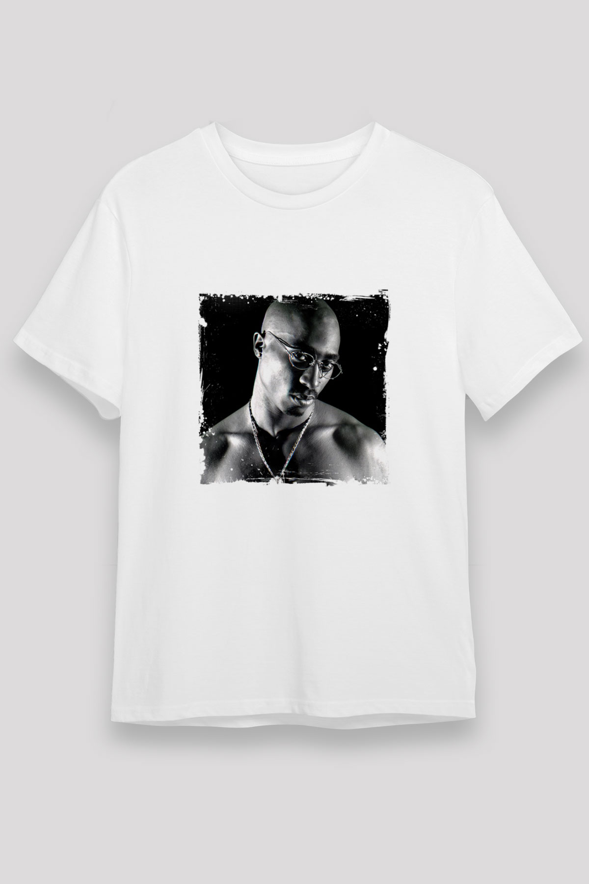 Tupac Baskılı Unisex Beyaz Tişört