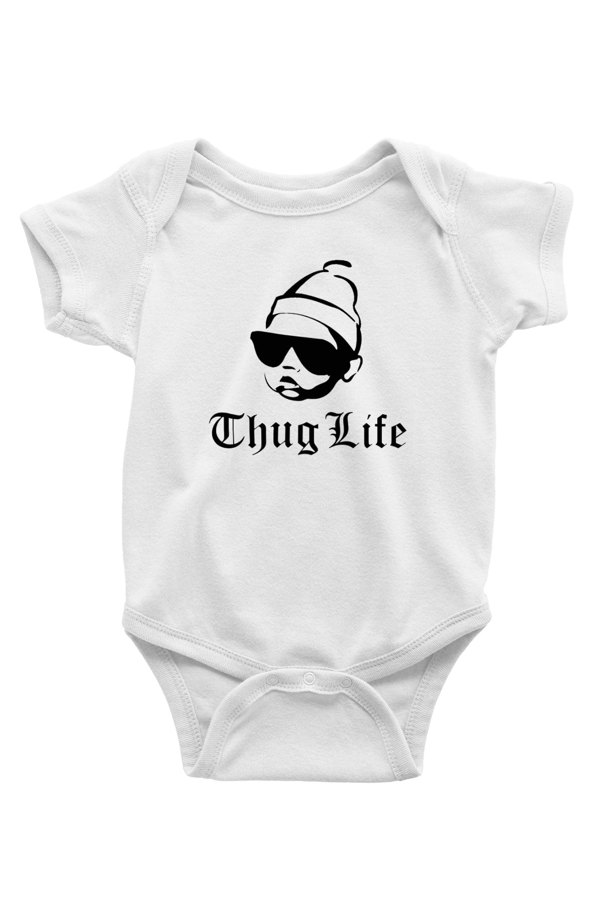 Tupac Shakur Baskılı Beyaz Unisex Bebek Body - Zıbın