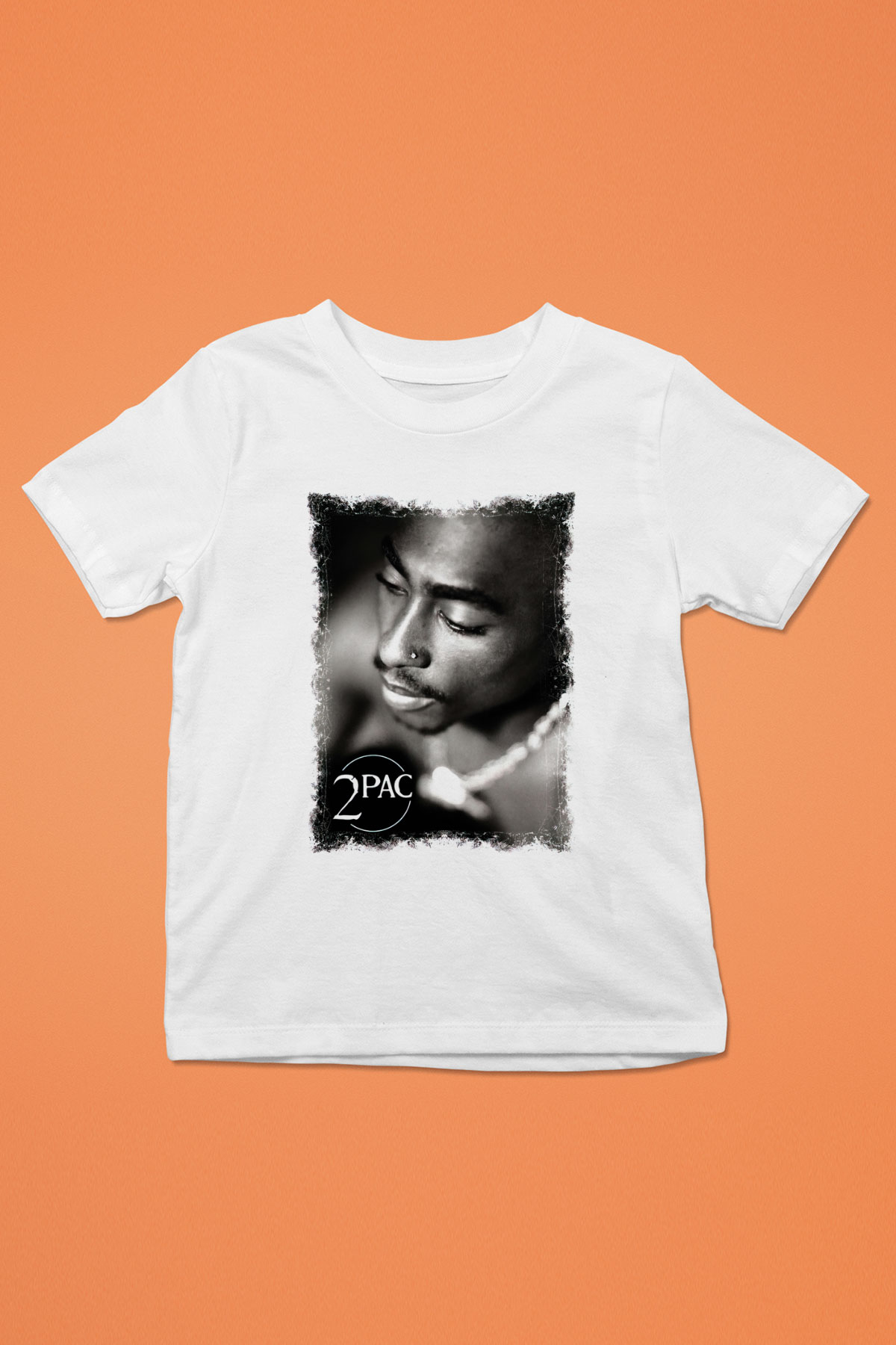 Tupac Shakur Baskılı Beyaz Unisex Çocuk Tişört