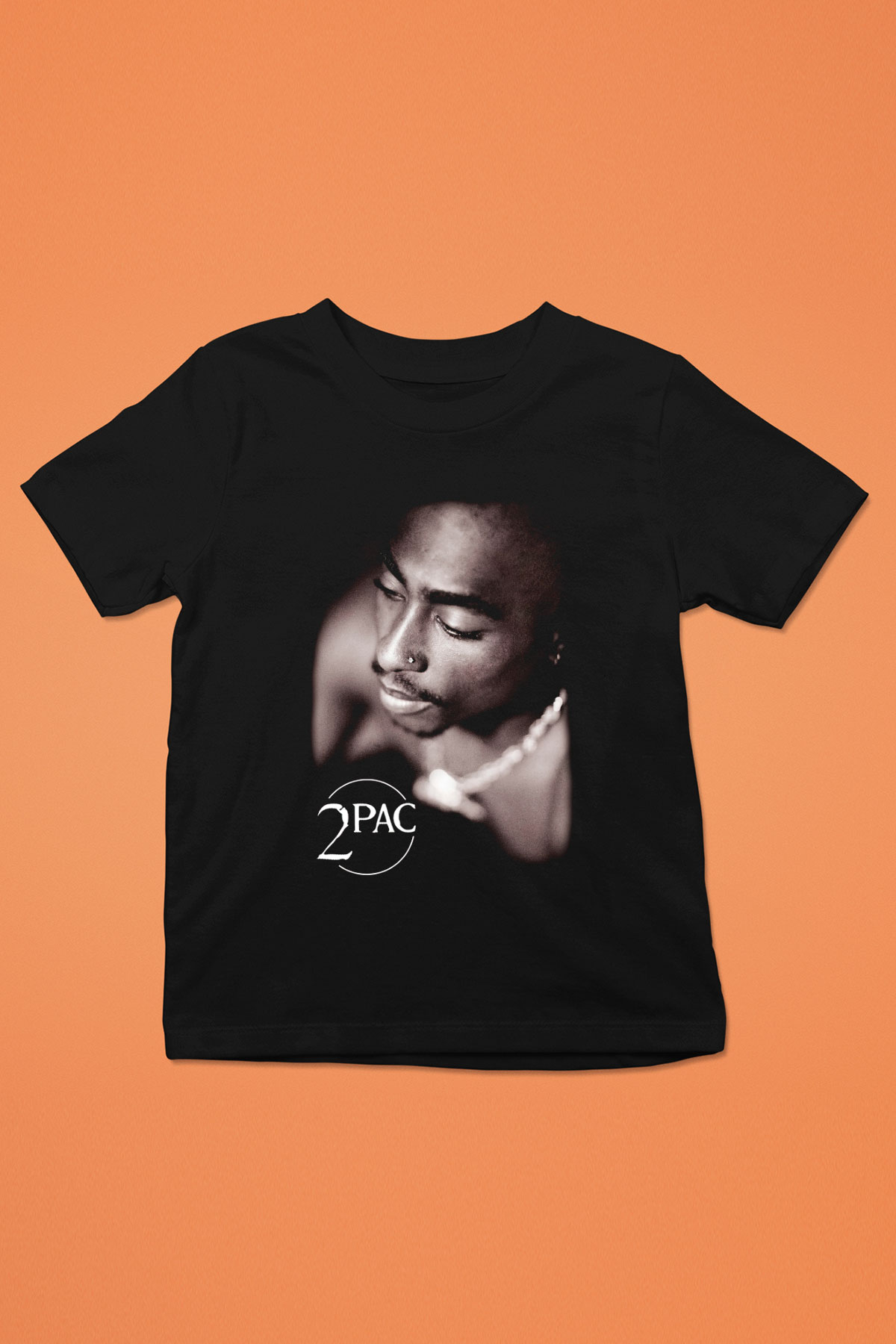 Tupac Shakur Baskılı Siyah Unisex Çocuk Tişört
