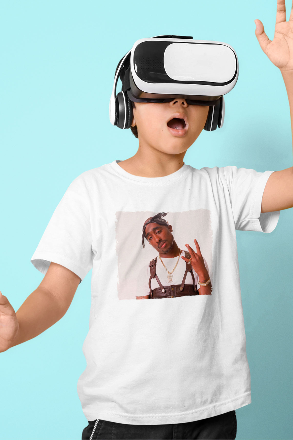 Tupac Shakur Beyaz Unisex Çocuk Tişört