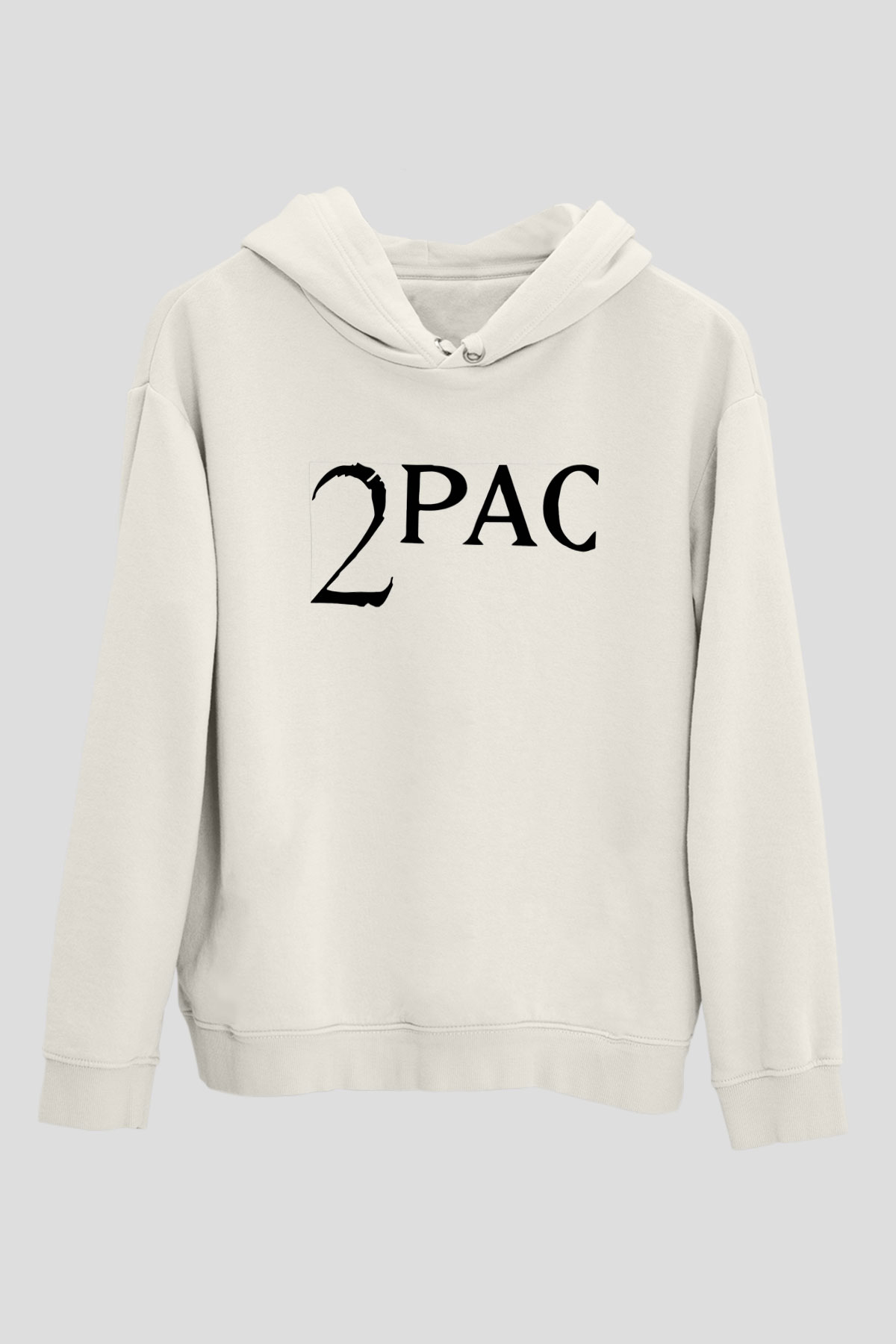 Tupac Shakur Beyaz Unisex Kapşonlu Sweatshirt