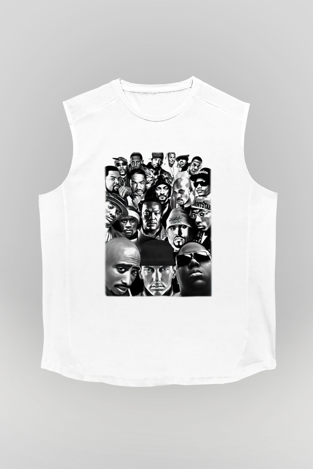 Tupac Shakur Beyaz Unisex Kolsuz Tişört