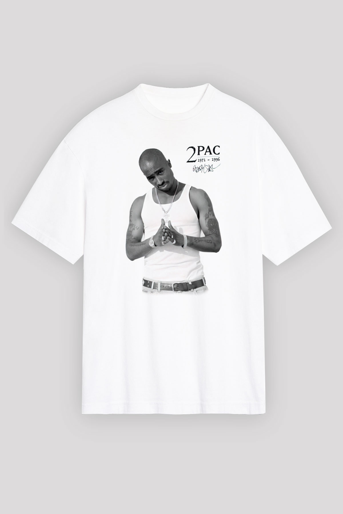 Tupac Shakur Beyaz Unisex Oversize Tişört T-Shirt