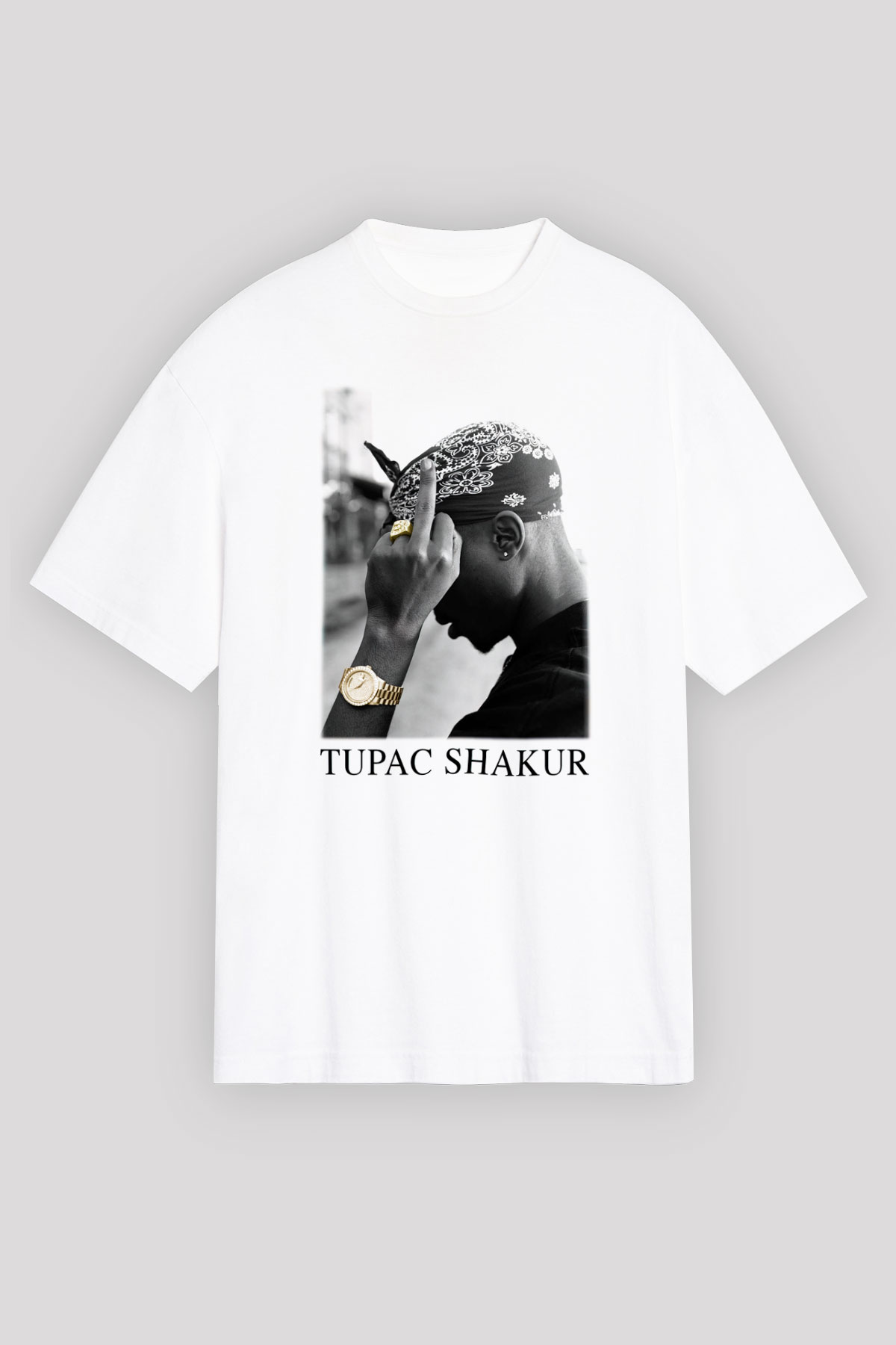 Tupac Shakur Beyaz Unisex Oversize Tişört T-Shirt