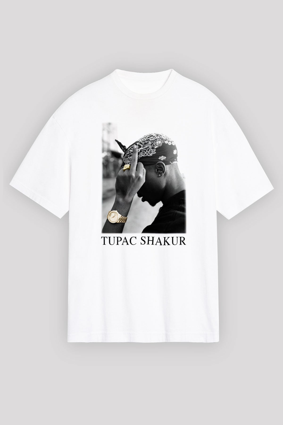 Tupac Shakur Beyaz Unisex Oversize Tişört T-Shirt