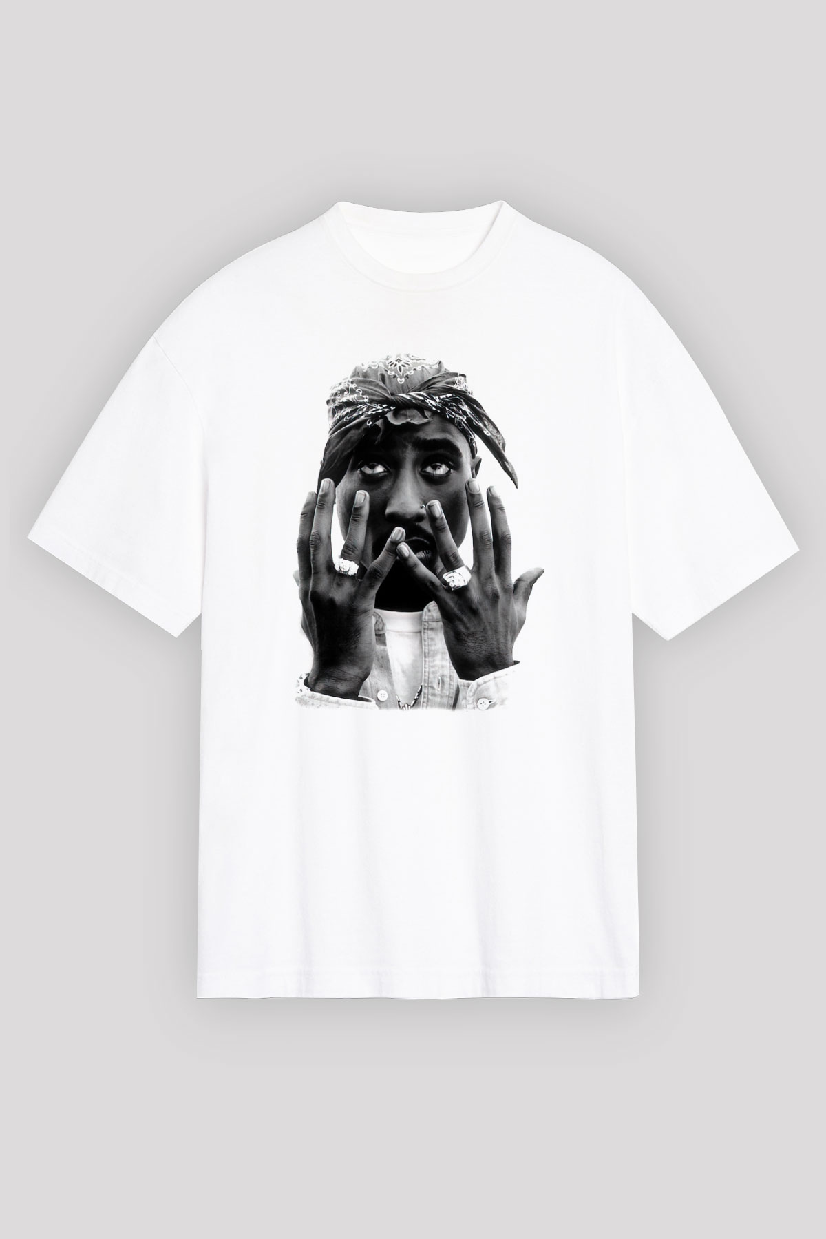 Tupac Shakur Beyaz Unisex Oversize Tişört T-Shirt